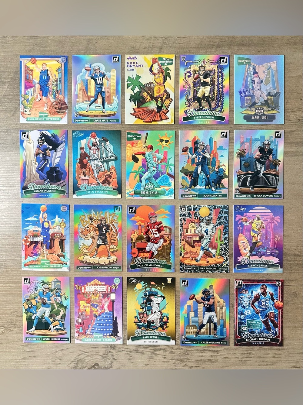 Downtown Lot of (20) Ohtani, Mahomes, Jordan, Kobe, LeBron, Etc… Novelty Cards